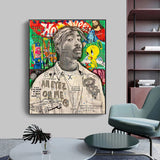 ChandeliersDecor.com-Musicians Wall Art-Graffiti Pop Art Singer Hip Hop Canvas Wall Art
