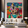 ChandeliersDecor.com-Wall Posters-Graffiti Wall Art Lovers Kiss Canvas Wall Art