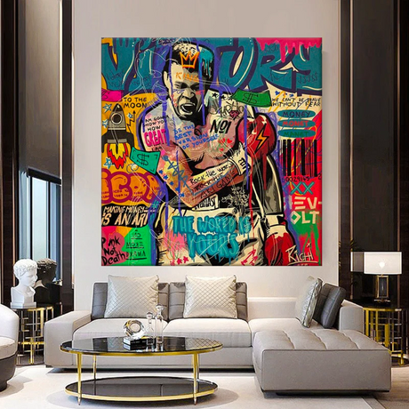 ChandeliersDecor.com-Wall Posters-Graffiti Wall Art Lovers Kiss Canvas Wall Art