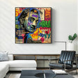 ChandeliersDecor.com-Wall Posters-Graffiti Wall Art Lovers Kiss Canvas Wall Art