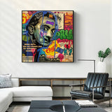 ChandeliersDecor.com-Wall Posters-Graffiti Wall Art Lovers Kiss Canvas Wall Art