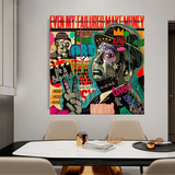 ChandeliersDecor.com-Wall Posters-Graffiti Wall Art Lovers Kiss Canvas Wall Art
