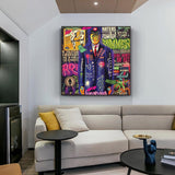 ChandeliersDecor.com-Wall Posters-Graffiti Wall Art Lovers Kiss Canvas Wall Art
