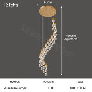 ChandeliersDecor.com-Staircase Chandelier-Grand Twirl Staircase Chandelier: Premium Lighting Solution