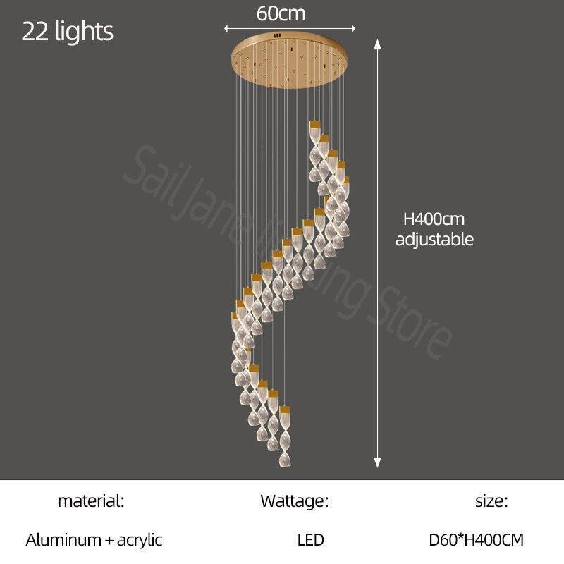 ChandeliersDecor.com-Staircase Chandelier-Grand Twirl Staircase Chandelier: Premium Lighting Solution