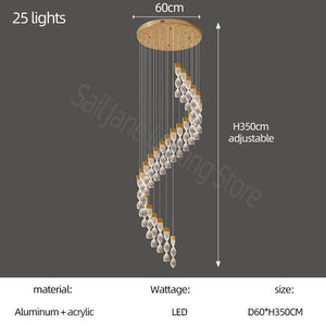 ChandeliersDecor.com-Staircase Chandelier-Grand Twirl Staircase Chandelier: Premium Lighting Solution
