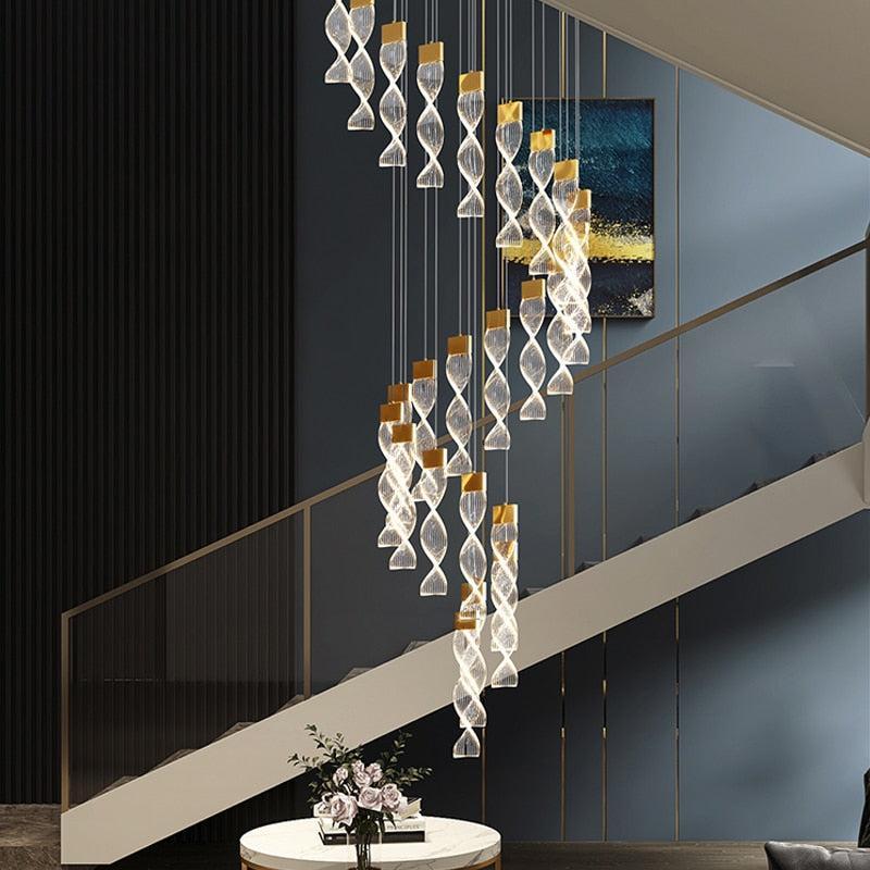 ChandeliersDecor.com-Staircase Chandelier-Grand Twirl Staircase Chandelier: Premium Lighting Solution