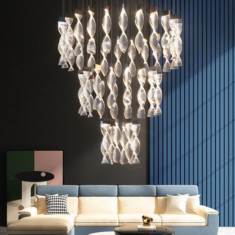 ChandeliersDecor.com-Staircase Chandelier-Grand Twirl Staircase Chandelier: Premium Lighting Solution