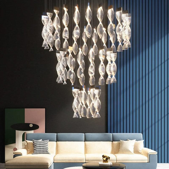 ChandeliersDecor.com-Staircase Chandelier-Grand Twirl Staircase Chandelier: Premium Lighting Solution