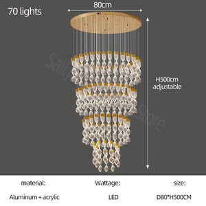 ChandeliersDecor.com-Staircase Chandelier-Grand Twirl Staircase Chandelier: Premium Lighting Solution