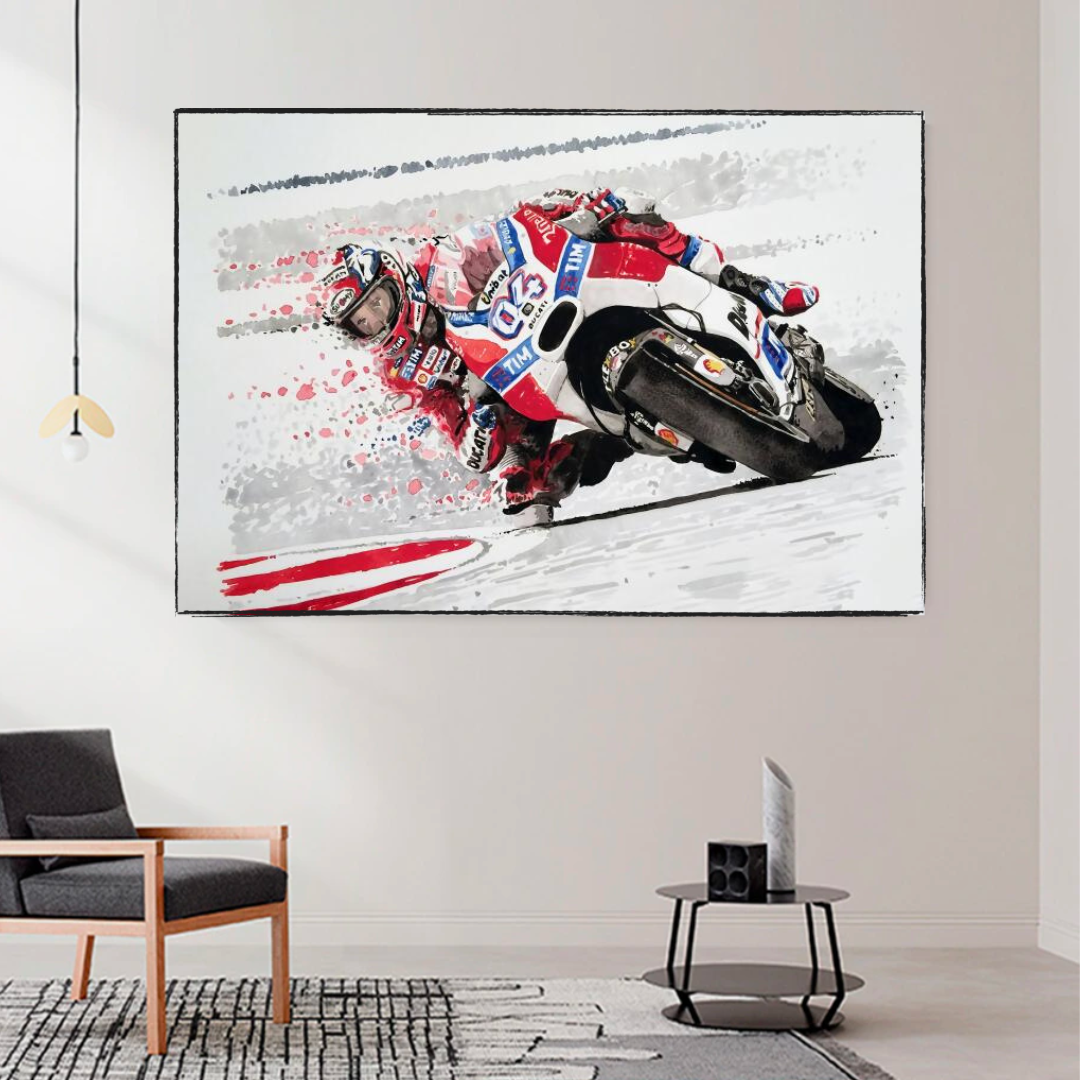 ChandeliersDecor.com-Racing Wall Art-Grandprix Motorbike Racing Canvas Wall Art