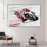 ChandeliersDecor.com-Racing Wall Art-Grandprix Motorbike Racing Canvas Wall Art