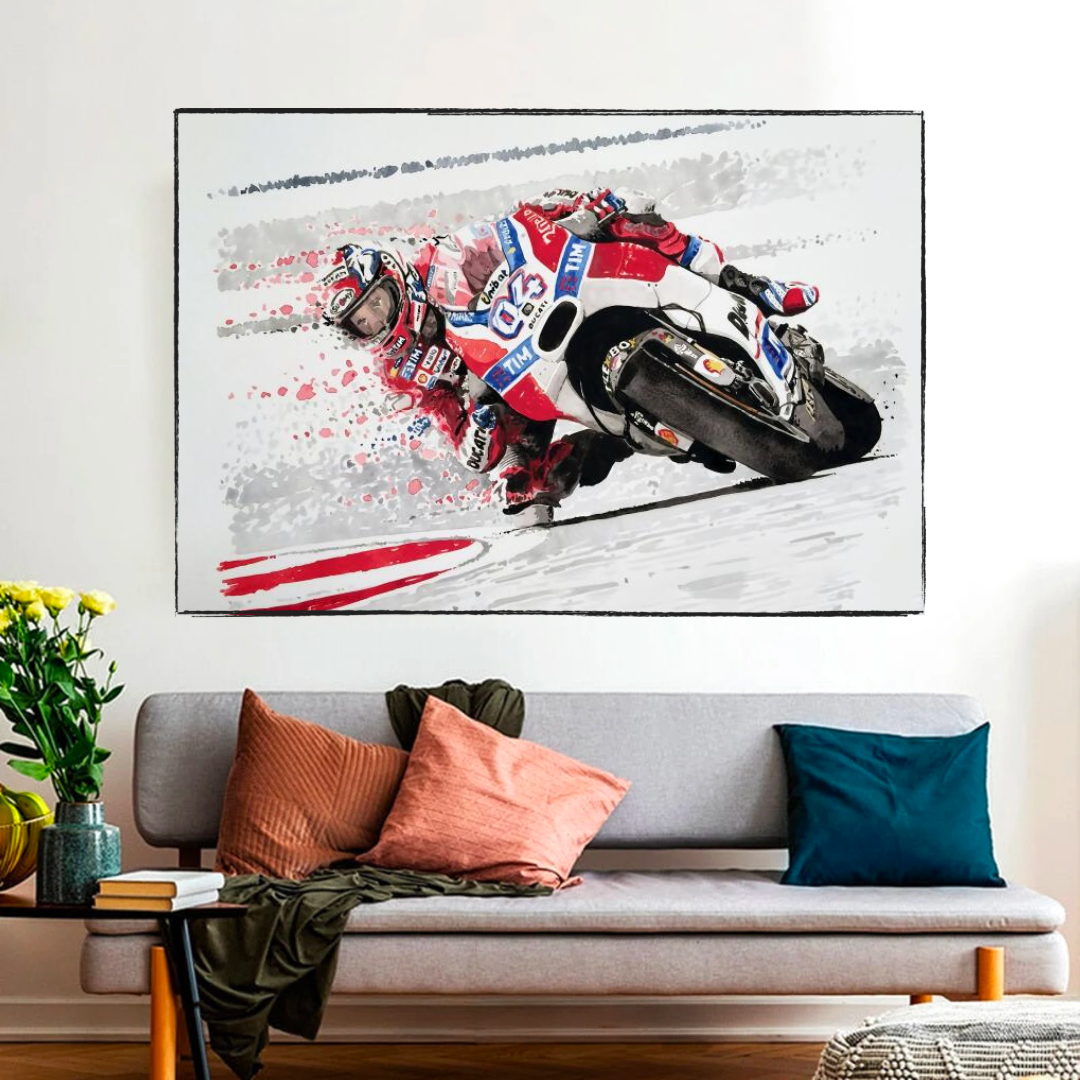 ChandeliersDecor.com-Racing Wall Art-Grandprix Motorbike Racing Canvas Wall Art