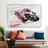 ChandeliersDecor.com-Racing Wall Art-Grandprix Motorbike Racing Canvas Wall Art