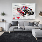 ChandeliersDecor.com-Racing Wall Art-Grandprix Motorbike Racing Canvas Wall Art