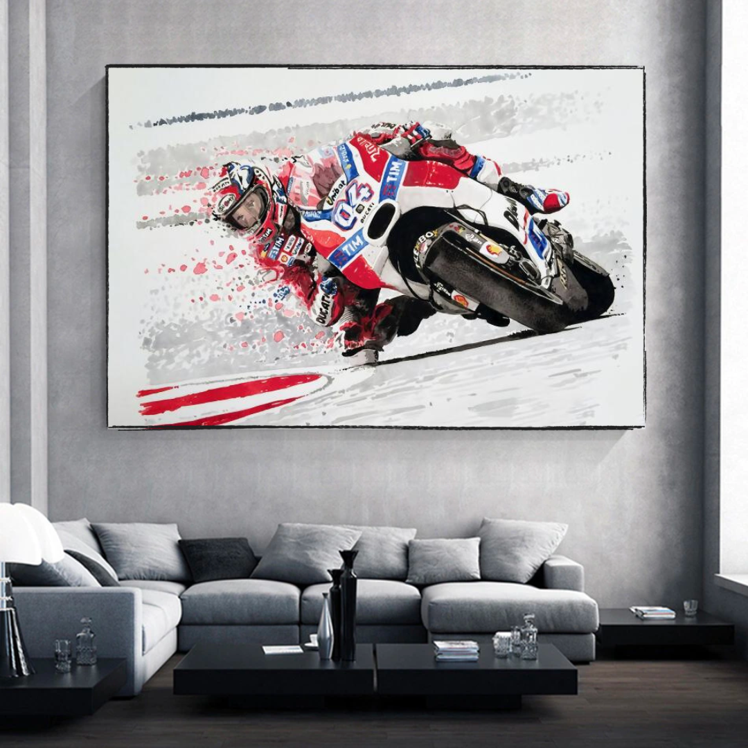 ChandeliersDecor.com-Racing Wall Art-Grandprix Motorbike Racing Canvas Wall Art