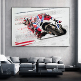 ChandeliersDecor.com-Racing Wall Art-Grandprix Motorbike Racing Canvas Wall Art