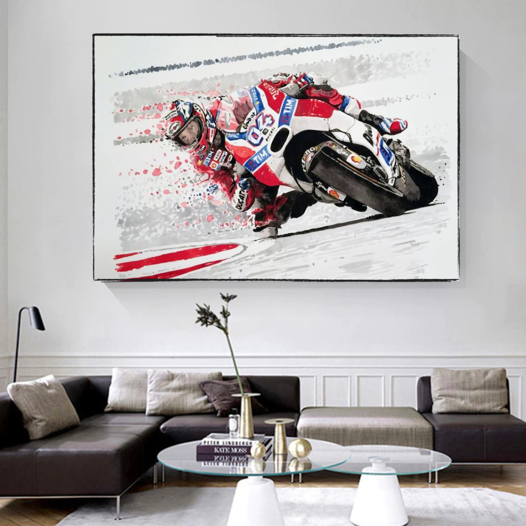 ChandeliersDecor.com-Racing Wall Art-Grandprix Motorbike Racing Canvas Wall Art