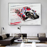 ChandeliersDecor.com-Racing Wall Art-Grandprix Motorbike Racing Canvas Wall Art