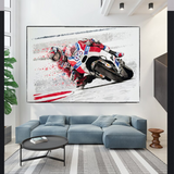 ChandeliersDecor.com-Racing Wall Art-Grandprix Motorbike Racing Canvas Wall Art