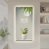 ChandeliersDecor.com-Wall Clocks-Green Plant Digital Plug-in Electronic Wall Clock