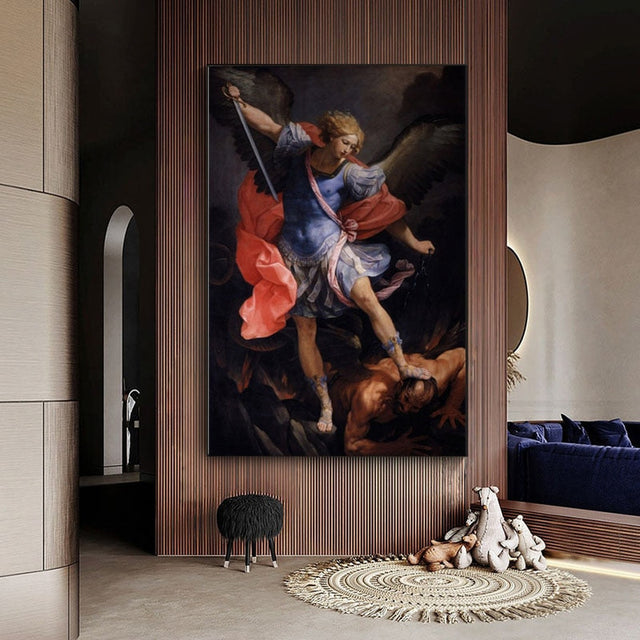 ChandeliersDecor.com-Wall Posters-Guido Reni: The Archangel Michael Defeating Satan Canvas Wall Art