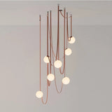 ChandeliersDecor.com-Staircase Chandelier-Hanging Belt Globes Chandelier