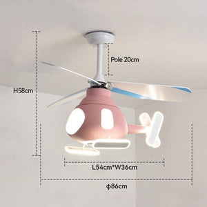 ChandeliersDecor.com-Kids Room Nursery Lighting-Helicopter Ceiling Light and Fan for Kids Room
