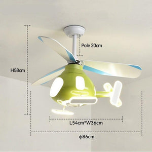 ChandeliersDecor.com-Kids Room Nursery Lighting-Helicopter Ceiling Light and Fan for Kids Room