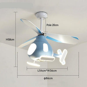 ChandeliersDecor.com-Kids Room Nursery Lighting-Helicopter Ceiling Light and Fan for Kids Room