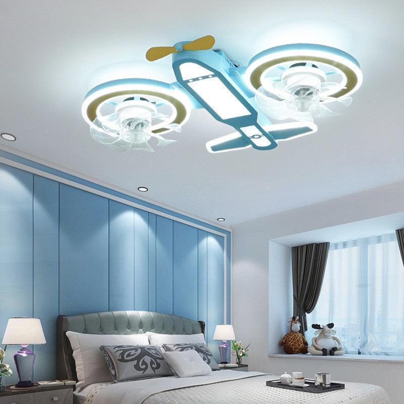 ChandeliersDecor.com-Kids Room Nursery Lighting-Helicopter Plane Chandelier Light - Unique Aviation Design