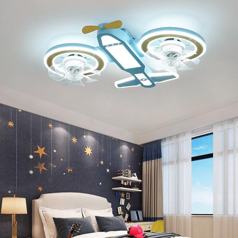 ChandeliersDecor.com-Kids Room Nursery Lighting-Helicopter Plane Chandelier Light - Unique Aviation Design