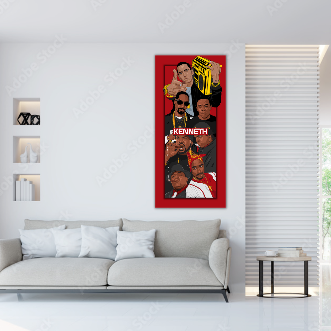 ChandeliersDecor.com-Musicians Wall Art-Hip Hop Old School 2Pac Biggie Smalls Canvas Wall Art