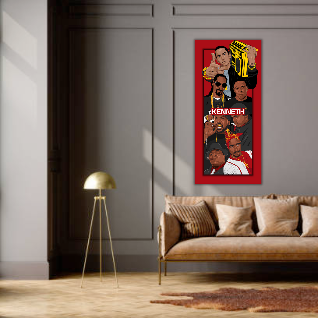 ChandeliersDecor.com-Musicians Wall Art-Hip Hop Old School 2Pac Biggie Smalls Canvas Wall Art