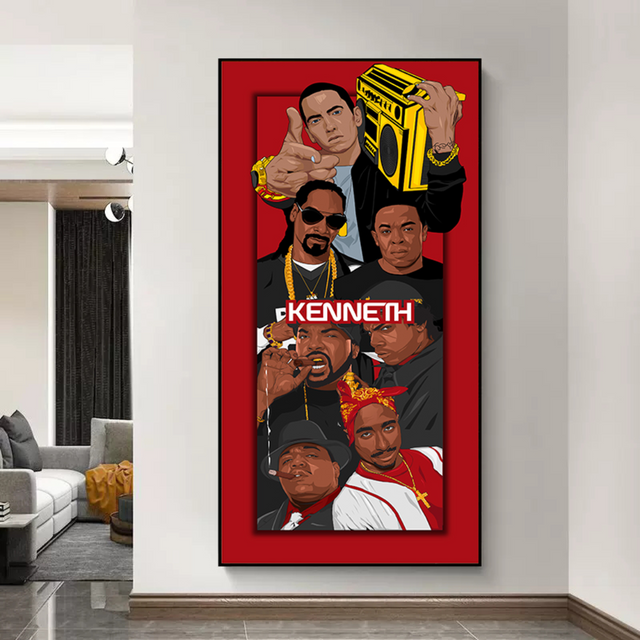 ChandeliersDecor.com-Musicians Wall Art-Hip Hop Old School 2Pac Biggie Smalls Canvas Wall Art