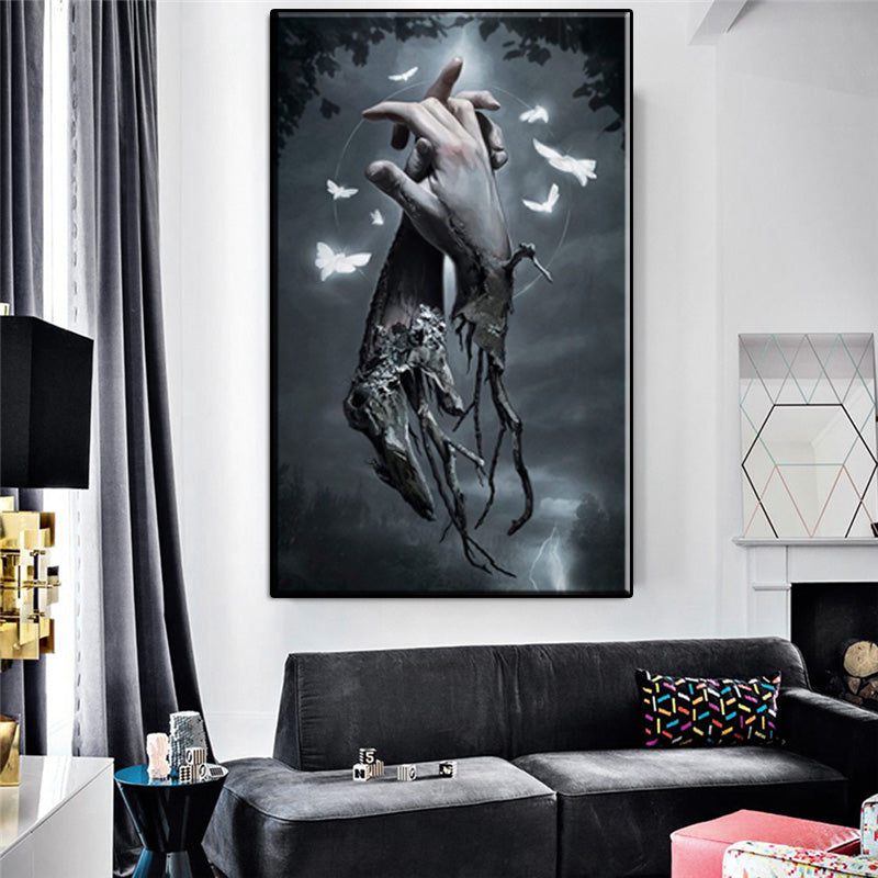 ChandeliersDecor.com-Wall Posters-Holding Hands Root Inspiration Artwork Canvas Wall Art