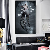 ChandeliersDecor.com-Wall Posters-Holding Hands Root Inspiration Artwork Canvas Wall Art