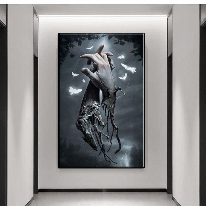 ChandeliersDecor.com-Wall Posters-Holding Hands Root Inspiration Artwork Canvas Wall Art