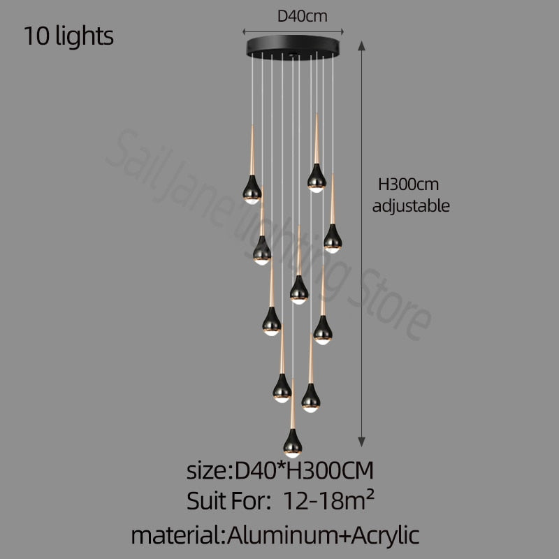 ChandeliersDecor.com-Staircase Chandelier-Hollow High Chandelier Light