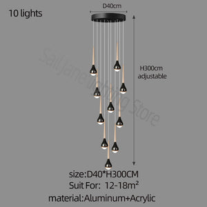 ChandeliersDecor.com-Staircase Chandelier-Hollow High Chandelier Light