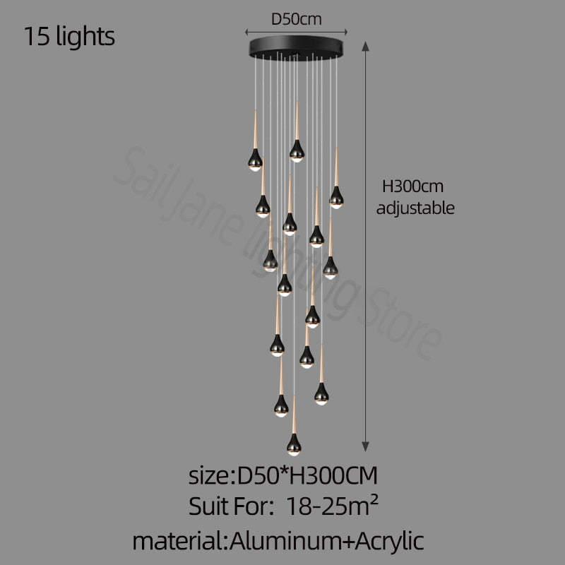 ChandeliersDecor.com-Staircase Chandelier-Hollow High Chandelier Light