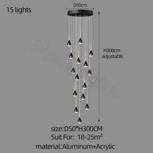 ChandeliersDecor.com-Staircase Chandelier-Hollow High Chandelier Light
