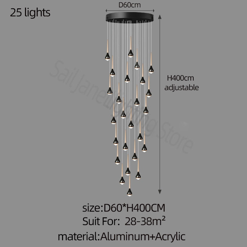 ChandeliersDecor.com-Staircase Chandelier-Hollow High Chandelier Light