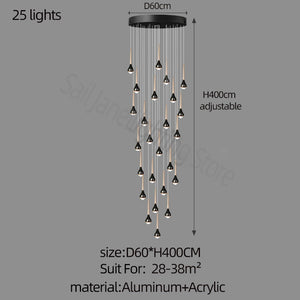 ChandeliersDecor.com-Staircase Chandelier-Hollow High Chandelier Light