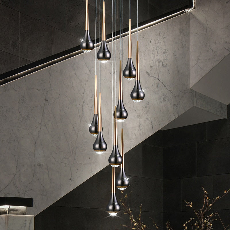 ChandeliersDecor.com-Staircase Chandelier-Hollow High Chandelier Light