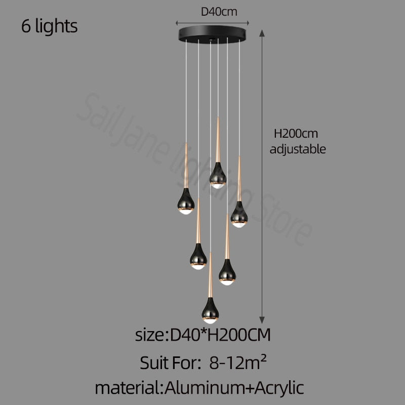 ChandeliersDecor.com-Staircase Chandelier-Hollow High Chandelier Light