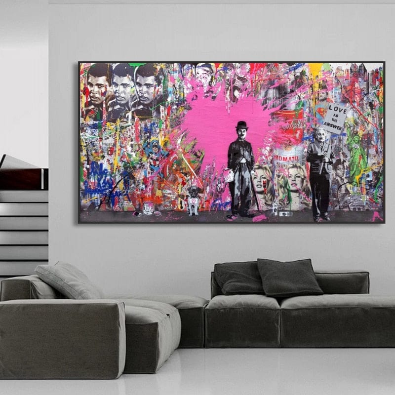 ChandeliersDecor.com-Wall Posters-Hollywood Legends - Love Is The Answer Canvas Wall Art