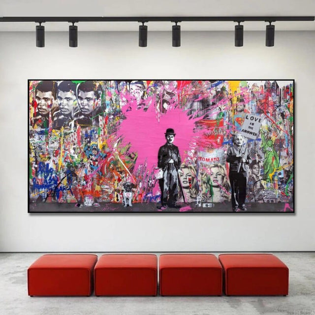 ChandeliersDecor.com-Wall Posters-Hollywood Legends - Love Is The Answer Canvas Wall Art