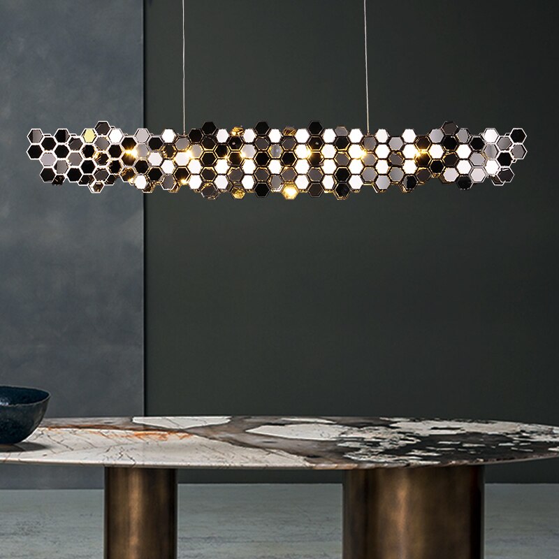 ChandeliersDecor.com-Kitchen Island-Honeycomb Chandelier - Elegant Lighting Fixture