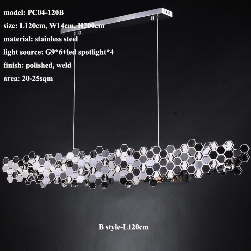 ChandeliersDecor.com-Kitchen Island-Honeycomb Chandelier - Elegant Lighting Fixture